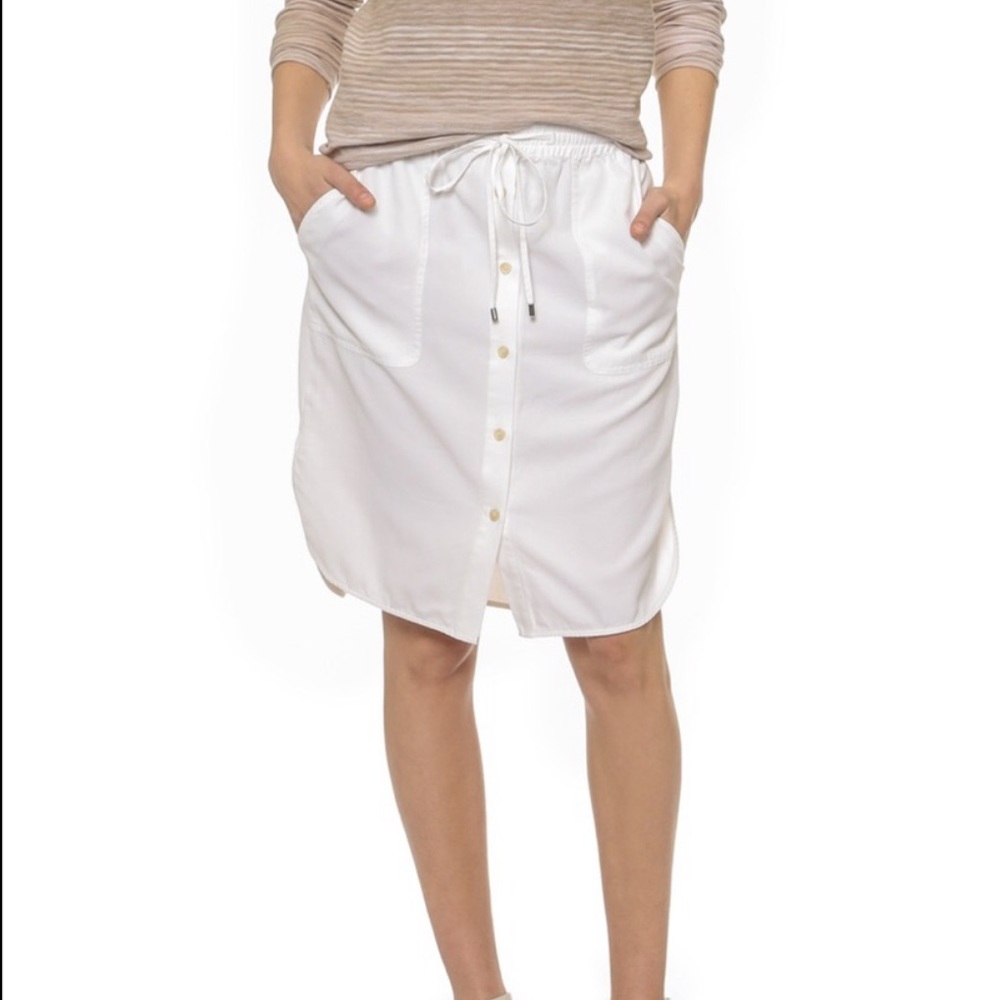 Vince. | White Button Front High Low Skirt Sz S